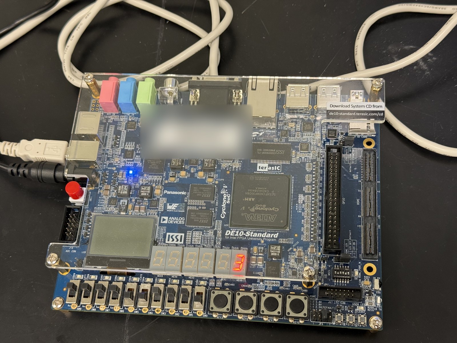 DE10-Standard FPGA board used for the traffic light controller