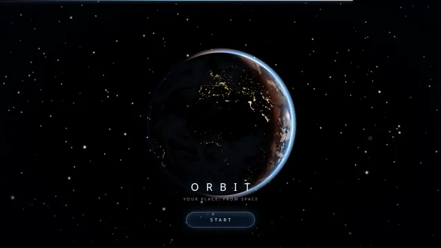 Orbit View globe over Earth with day and night terminator